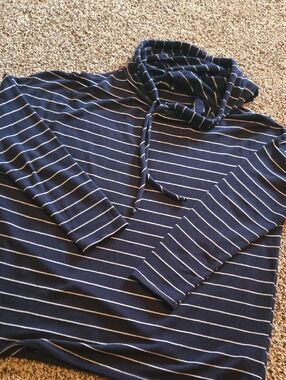 Staccato Navy & White Striped Jersey Knit Top